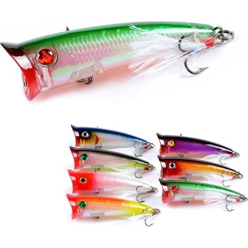 1Pcs Top Water laser Popper Wobbler Fishing Lure 78mm 10.5g Isca Artificial Crankbait Hard Baits Fake Fish Pike Fishing Tackle