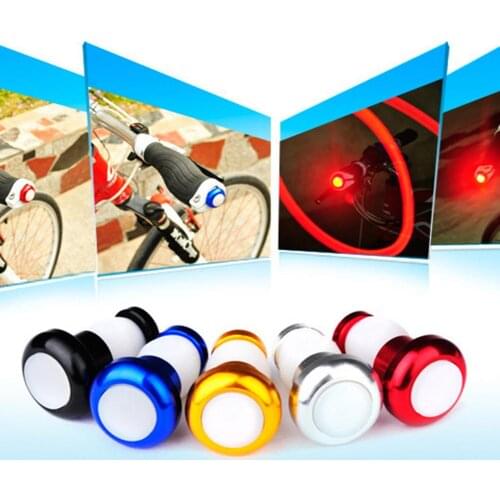 2Pcs/Set Bike Cycling Handle Bar End Plug Cap LED Safety Turn Signal Light Lamp