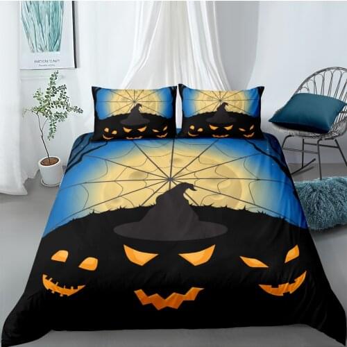 3D Halloween Duvet Cover Sets Bedding Sets Quilt Covers Pillow Cases 173*230 230*230 265*230 Pumpkin Lamp Custom Bedding sets