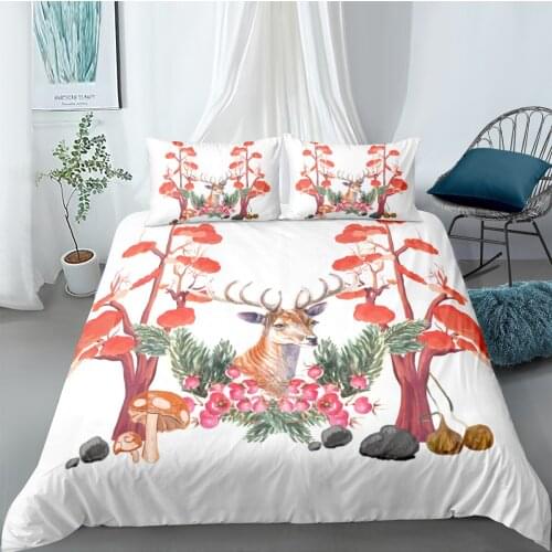 3D Custom Duvet Cover Sets Bedding Set Quilt Comforther Covers Bed linens Full Twin Single Double Size Animal Deer Home Texitle