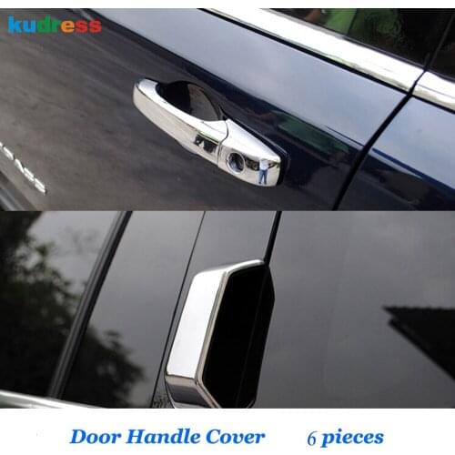 For Jeep Compass 2011 2012 2013 2014 2015 ABS Chrome Side Door Handle Cover Trim Cap Overlay Car Styling Accessories 6pcs