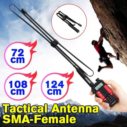 72-124cm SMA-Female Dual Band 144/430Mhz Foldable CS Tactical Antenna For Baofeng UV-82 UV-5R BF-888S Walkie Talkie Ham Radio