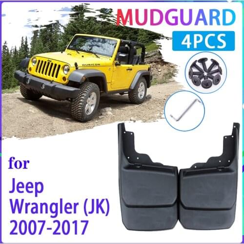 Car Mud Flaps for Jeep Wrangler JK 2007~2017 2008 2009 2010 2011 2012 Mudguard Splash Guards Fender Mudflaps Auto Accessories
