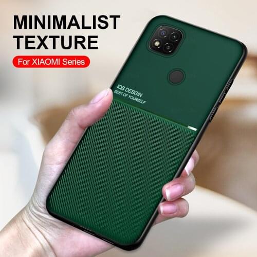 Fundas on readmi 9c case for xiaomi redmi 9c 9c nfc case leather texture car magnetic holder cover redmi9c redmy c9 nfs case
