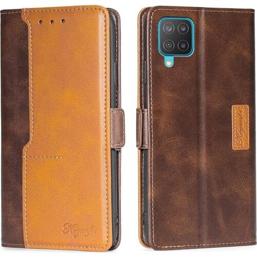 Case For Samsung Galaxy F12 M12 Cover Bussiness Leather Wallet Book Card Holders Flip Stand Soft TPU Back Coque Funda Phone Bag