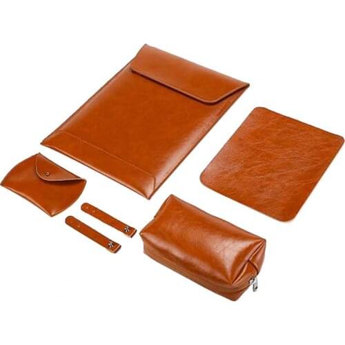 5Pcs/Set Envelope Design Portable Faux Leather Notebook Laptop Liner Sleeve Bag Case for 13 Inch MacbookAir/Pro Lenovo Air