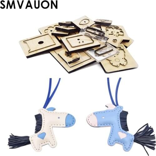 SMVAUON Wood Die Cutting Handmade Leather Cartoon Keychain Car Ornaments Pendant Bag Pendant Suitable For Die Cutting Machine