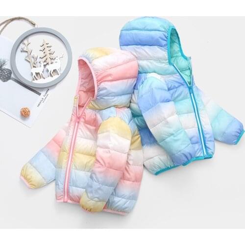 Rainbow Baby Thick Warm Down Coat Kids Jacket for Boy Cotton Baby Clothes Fashion Hooded Cotton Winter Outerwear for 2-6 Years