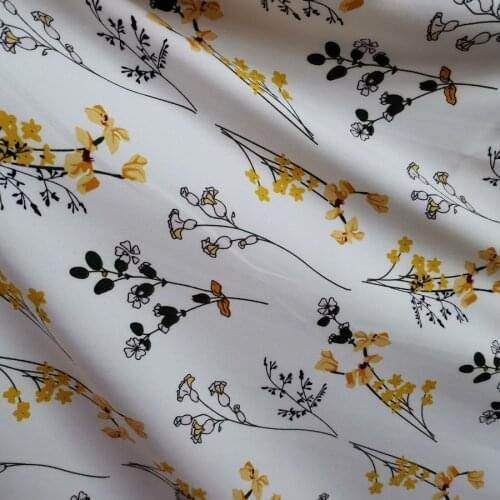 DIY chiffon fabric printed dress material Stretchy dropping breathable scarf blouse DIY craft cosplay fabric 1 yard