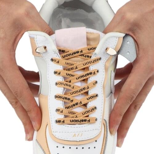 Metal Buckle Elastic Shoelace Fashion Beautiful Fast No Tie Shoelaces Men And Woman Shoe Leisure Walk Sports Lazy Laces