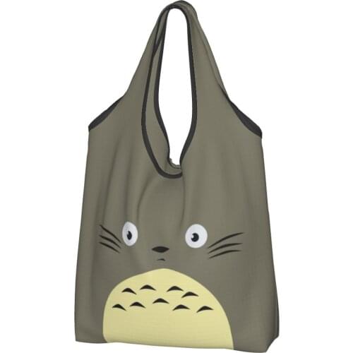 Totoros Lovely Cat Canvas Bag Women Shoulder Bag Kawaii Anime Ins tote Bag