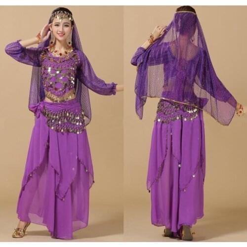 Belly Dance Clothes Costume Belly Dance Set Indian Dance Wear Belly Long Sleeve Dancing Costume Sets 6 Color