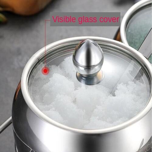 Kitchen Stainless Steel Seasoning Canister Spice Jar Pot Sugar Salt Bowl with Lid Spoon Set , anti-rust, antioxidant