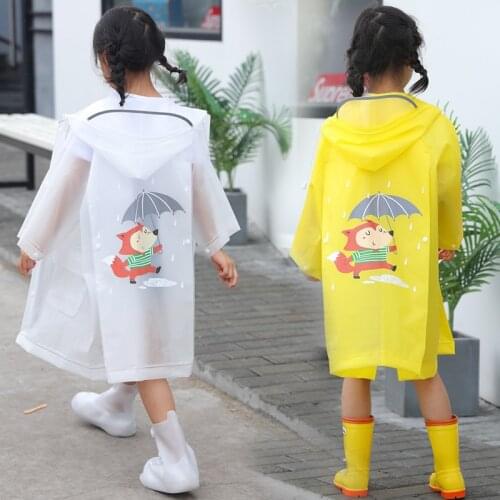 Cute Kids Raincoat Wateproof Childrens Rain Poncho Rain Coat Jacket with Backpack Position JU33003