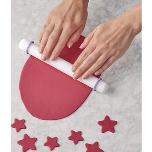 High Quality Plastic White Non-stick Glide Fondant Rolling Pin Decorating Gift Pastry Roller Kitchen Tools