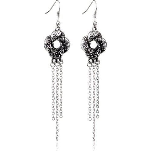 Fashion Movie 007 Algerian Love Knot Fashion Drop Earrings Casino Royale Bond Girl Love Knot Long Worn for Royal Wedding