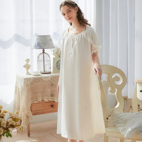 Women Lace Sleepwear Bride Long Nightgowns Female Sweet Princess Sleeping Home Dress Lady Lace Sexy Nightdress Sleepwear