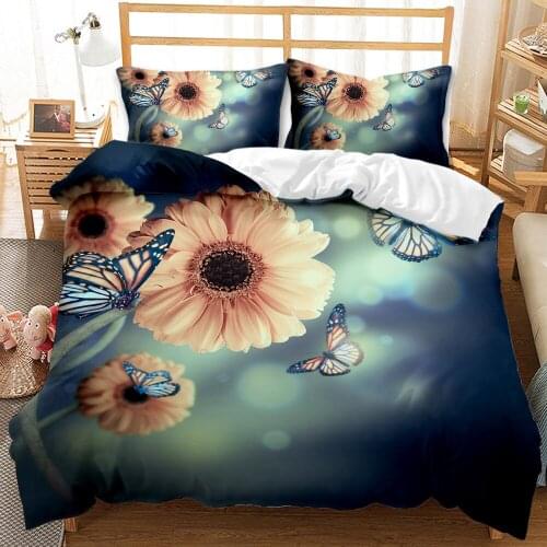 Butterfly Series Bedding Duvet Cover Duvet Cover Pillowcase Household Duvet Cover Duvet Cover Cover 2 / 3P Bed Set Queen Size