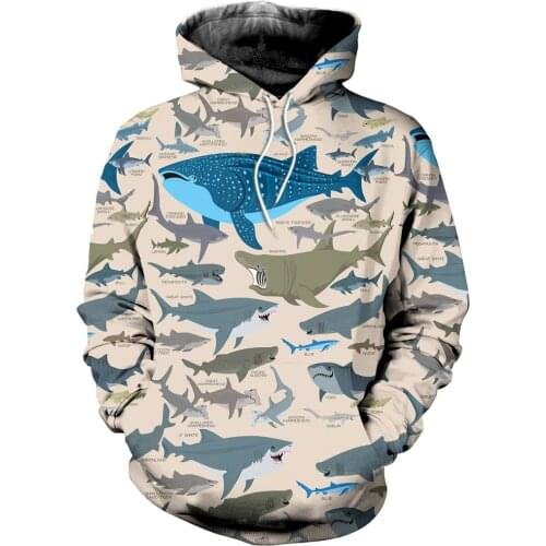Unisex Casual Hoodies Beautiful Sharks 3D Printed Sweatshirts Harajuku Fashion Zip Hoodies DY128
