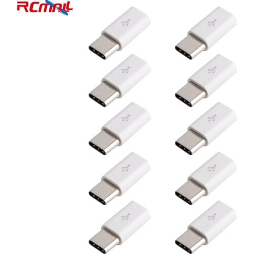 10PCS USB 3.1 Type-C Male to Micro USB 2.0 5Pin Female Data Adapter Converter White