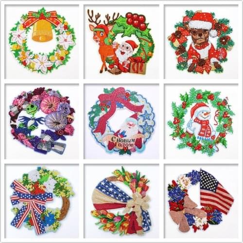Chrismas Garland Diamond Painting Full Rhinestone Special Shape Diamond Holiday Garland Embroidery Cross Stitch Home Decoration
