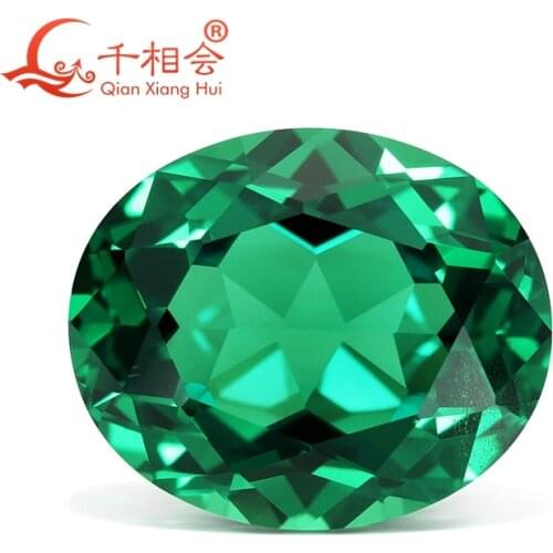 8*10mm 5.6ct Natural cut oval shape Alexandrite green color artificial sapphire corundum gem stone for jewelry making