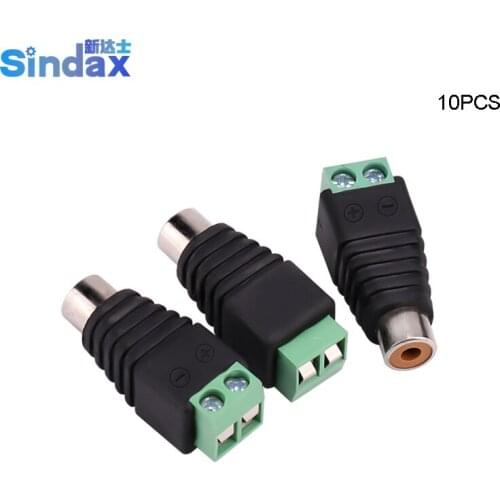 Sindax DC Terminals RCA female connector FCAT5 To rca Camera CCTV Video AV rca Terminals block RCA female jack Connectors 10PCS