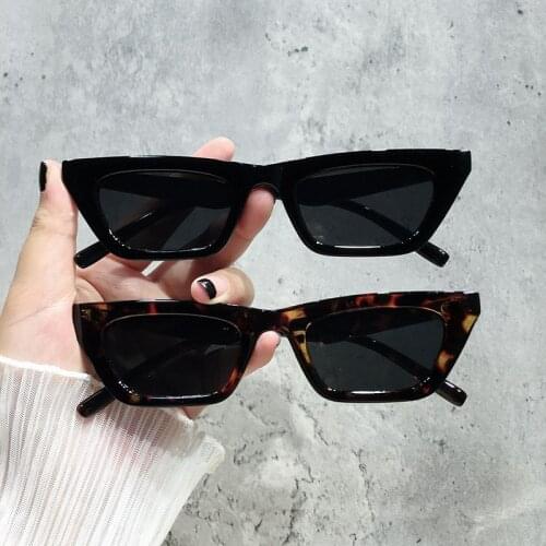 New Fashion Cat Eye Sunglasses Women Brand Designer Vintage Square Sun Glasses Female Small Frame Clear Lens Oculos De Sol