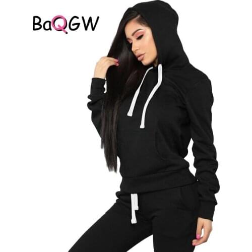 BaQGW Women Autumn Workout Tracksuit Casual Long Sleeve Crop Tops Hoodies Sweatshirt Joggers Pants Set Outfit Soprt Matching Set