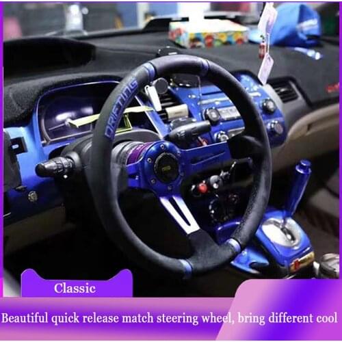 SDAO Universal 14inch 350mm Racing Steering Wheel PVC Leather Red Spoke Steering Wheel Sport Car Accessories With Logo