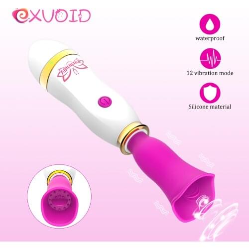 EXVOID Tongue Vibrator Oral Licking Vagina G-spot Massager Female Masturbator Clitoris Stimulator 12 Speeds Sex Toys for Women
