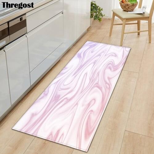 Thregost Water Absorption Bathroom Mat Microfiber Flannel Living Room Floor Mats Kitchen Carpet Anti-slip Hallway Rug Doormat