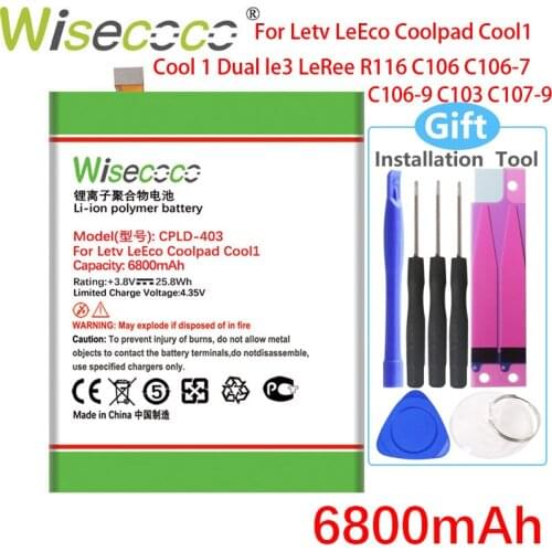 WISECOCO 6800mAh CPLD-403 Battery For Letv LeEco Coolpad Cool1 Cool 1 Dual C106 C106-7 C106-9 Mobile Phone Latest Production