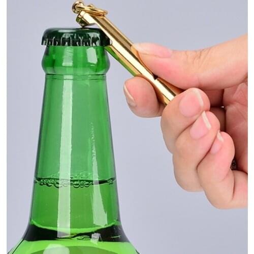 X7AB Outdoor Brass Whistle Bottle Opener Emergency Survival Aid Whistle Keychain Hiking Tool for Outdoor Camping Hiking