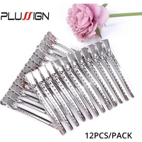 12Pcs/Pack Metal Hair Clips Prong For Styling Hair Clips Duckbill Sectioning Clips Barrettes For Hairdressing Salon Styling Tool