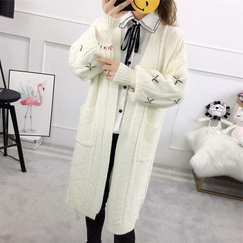 2019 autumn and winter clothing new fashion sweater womens cardigan Lantern sleeves outside loose sweater coat women