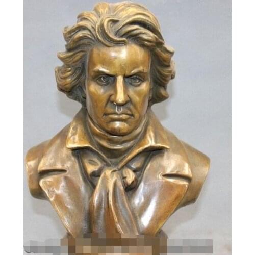 12" World famous musician Beethoven Bust statue Bronze Copper Art sculpture