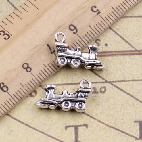 15pcs Charms Old Fashioned Train 17x12mm Tibetan Bronze Silver Color Pendants Making Findings Handmade Antique DIY Jewelry
