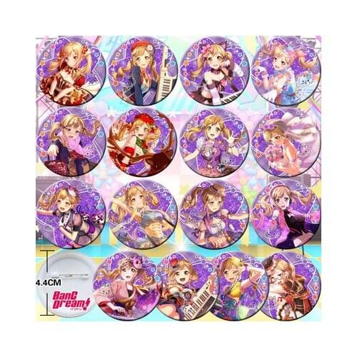 16Pcs Anime BanG Dream! Toyama Kasumi Ichigaya Arisa Cosplay Bedge Collect Backpack Bags Badge Button Brooch Pin Souvenir Gift