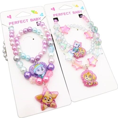 2021 Paw Patrol Cartoon Children Kid Hairpin Hair Accessories Sweater Necklace Bracelet Girls Gifts Jewelry for Birthday Gift