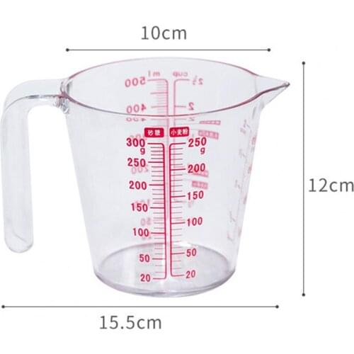 250/500 ML Measuring Cup Jug Pour Spout Eco-friendly Clear Scale Plastic Measuring Device Cup for Home Kitchen Measuring Tools