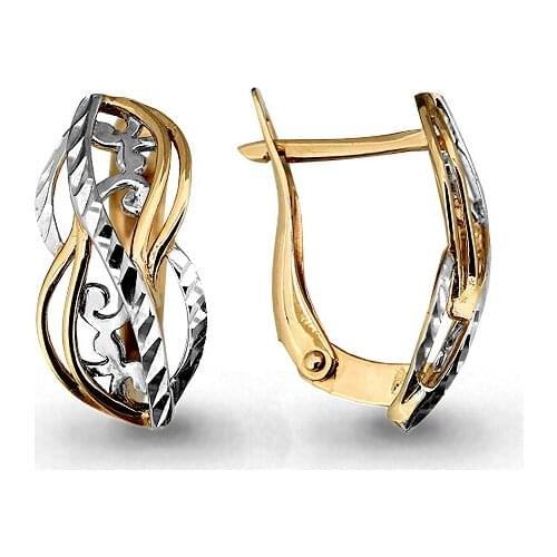 Женские золотые серьги Аквамарин China At AliExpress