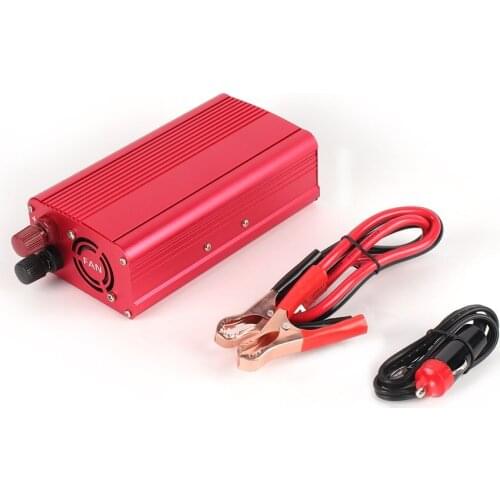Free shipping DC 12V To AC 240V Power Converter Red Dual USB Ports Car Voltage Converter Car Charger With Clip low price