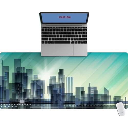 Large Office Computer Desk Mat Table Keyboard Big Mouse Pad Tech City Laptop Cushion Desk Non-slip Mat Gamer Mousepad Mat