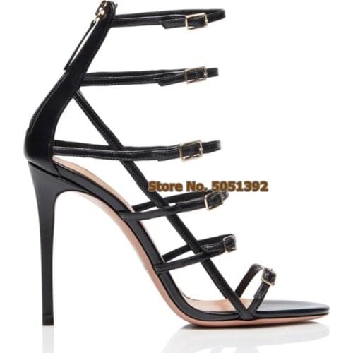 Women High Heel Large Size Women Sexy Fashion Ladies Sandals Banquet Party Shoes Narrow Band Buckle Strap Peep Toe Elegant