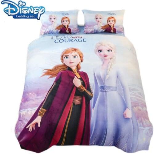 Disney cartoon Flannel comforter bedding set for kids 3D Frozen Elsa bed linens kids queen size bed set 4pc girls home textile