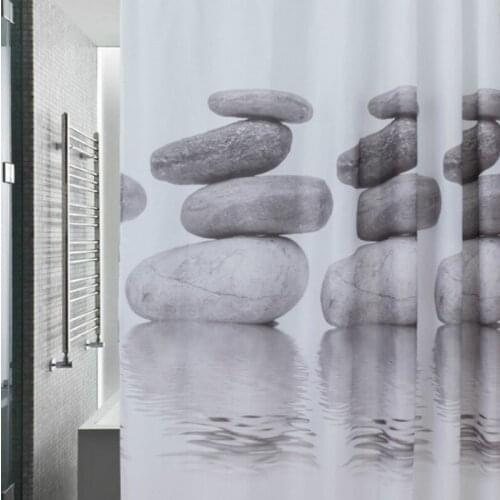 Bathroom Creative Stone Pile Shower Curtain Fashion Modern Thick Waterproof Bathroom Partition Curtain Opaque Bathroom Supplies