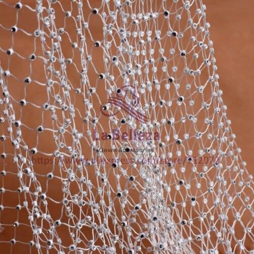 La Belleza Off white crystal Extensible net lace trimming Extensible 2 yards/lot