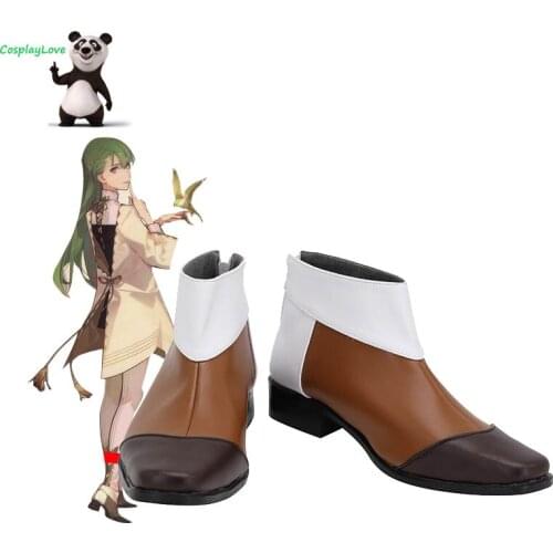 FGO Fate Grand Order Lancer Enkidu Moon Boyfreind Brown White Shoes Cosplay Long Boots Leather Custom Made For Christmas