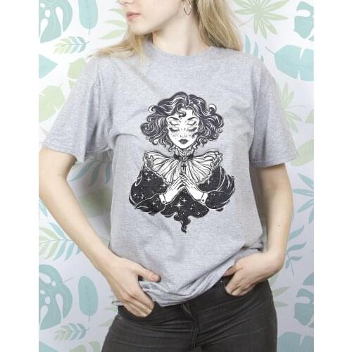 Gothic Girl Wicca Wiccan Witch cute T-Shirt funny 100% Cotton graphic Fashion grunge vintage tumblr unisex women tshirt top tee